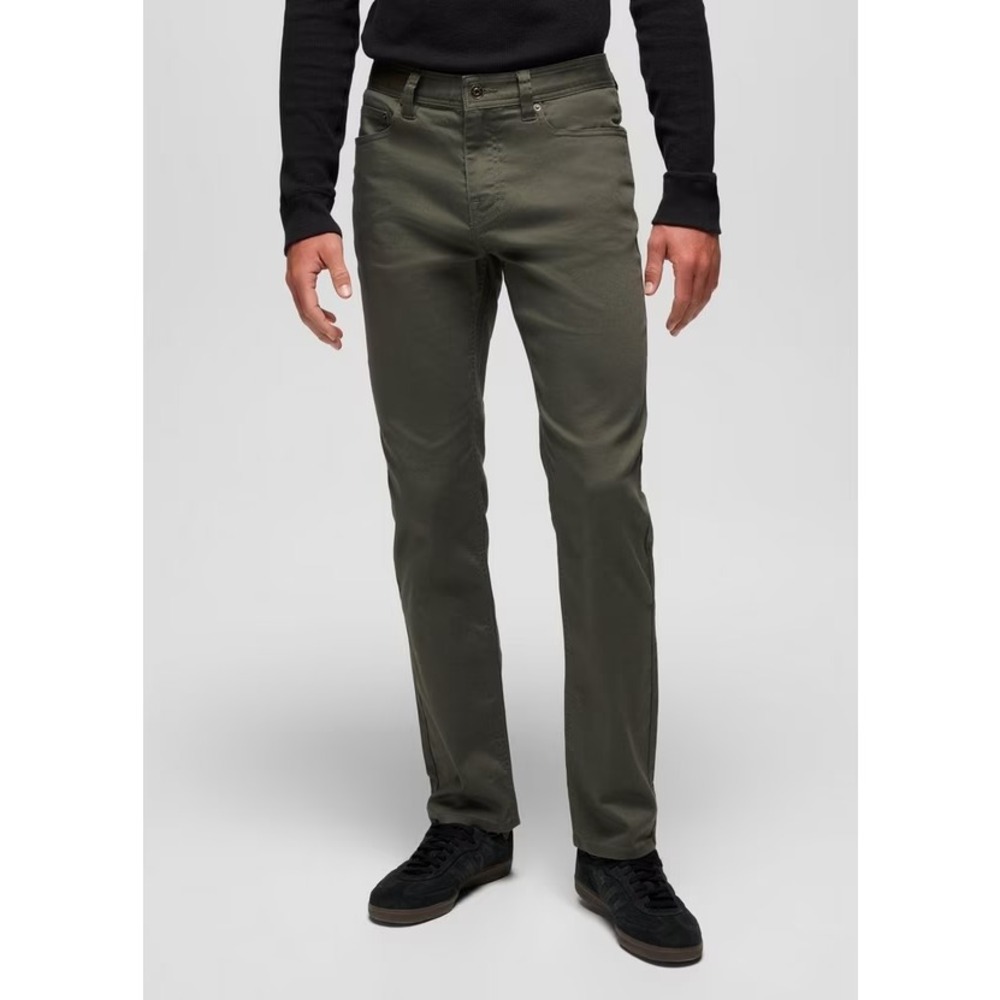 NWT prAna Bridger Jeans Mens 40x32 Olive Green Cotton Slim‎ Outdoor Utility